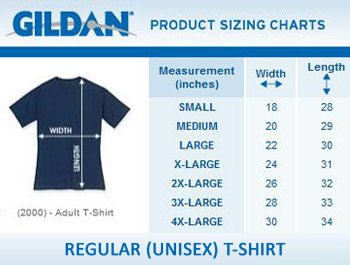 Blue Corner Size Chart Unisex